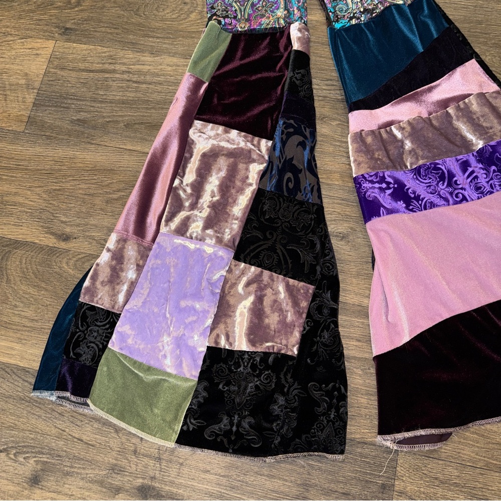 Lux Muse Patchwork Bell Bottom Pants - image 2